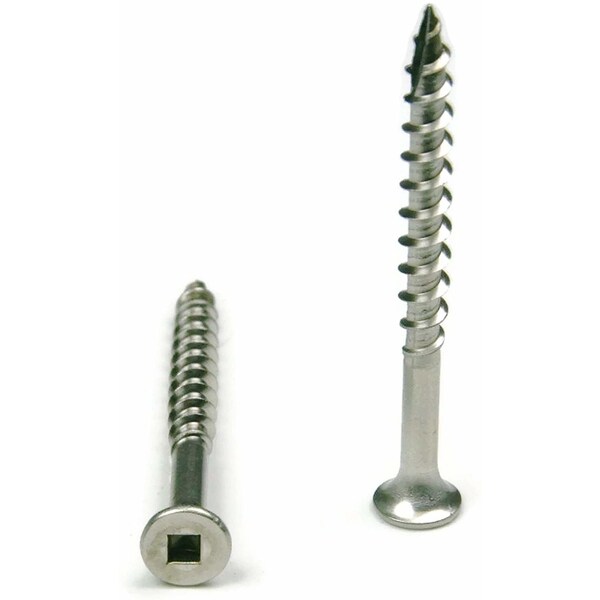 Newport Fasteners Wood Screw, #14, 2 in, Plain Steel Flat Head Square Drive, 100 PK V02607-PR-100 - main